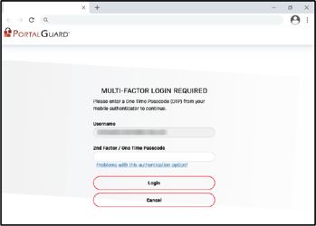PortalGuard MFA screen