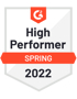 G2 Spring 2022 award - High Performer G2 Spring 2022 award - High Performer